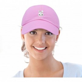 Baseball Caps Cute Bunny Dad Hat Cotton Twill Baseball Cap Embroidered Design - Light Pink - CK180STRTD0 $17.44
