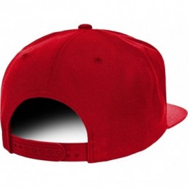 Baseball Caps Golf Embroidered Flat Bill Snapback Ball Cap - Red - CD12GZC23LH $22.33