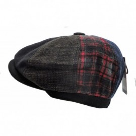 Newsboy Caps Men's Wool Blend Applejack Houndstooth Plaid Ivy Newsboy Hat - Mutli-blue - C4185QMH5L6 $9.75