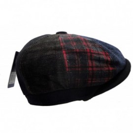 Newsboy Caps Men's Wool Blend Applejack Houndstooth Plaid Ivy Newsboy Hat - Mutli-blue - C4185QMH5L6 $9.75