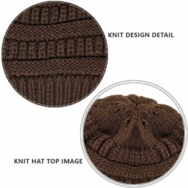 Skullies & Beanies Me Plus Winter Fleece Lined Soft Warm Cable Knitted Beanie Hat for Women & Men - Brown - CP18KI4N6KI $8.01