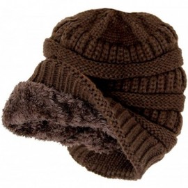 Skullies & Beanies Me Plus Winter Fleece Lined Soft Warm Cable Knitted Beanie Hat for Women & Men - Brown - CP18KI4N6KI $8.01