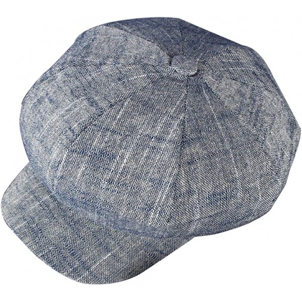 Newsboy Caps Women's Gatsby Newsboy Hat Cotton Linen Blend Painter Caps - Blue - C912O3WYJY3 $9.58