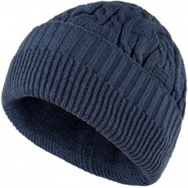 Skullies & Beanies Unisex Trendy Beanie Warm Oversized Chunky Cable Knit Slouchy Woolen Hat - Blue - CV12MANRQG9 $13.88