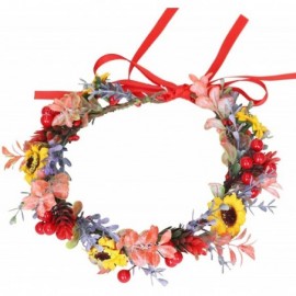 Headbands Flower Wreath Headband Floral Hair Garland Flower Crown Halo Headpiece Boho with Ribbon Wedding Party Photos - K - ...
