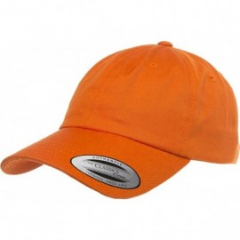 Baseball Caps Low Profile Cotton Twill (Dad Cap) - Orange - C112DK3SN3L $18.67