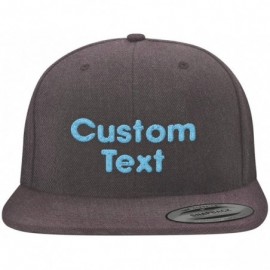 Baseball Caps Custom Embroidered 6089 Structured Flat Bill Snapback - Personalized Text - Your Design Here - Dark Heather - C...