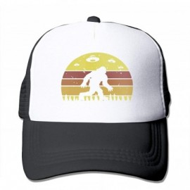 Baseball Caps Bigfoot Retro Alien Invasion UFO Adult Trucker Baseball Mesh Cap Adjustable Hat for Men Women - Black - CH18MGL...