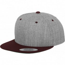 Baseball Caps Mens The Classic Premium Snapback 2-Tone Cap - Heather/ Maroon - C011Y2U8N9L $16.60