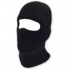 Balaclavas Double Layered Knitted One Hole Ski Mask Tactical Paintball Running - Black - CU180C5SM8X $12.92