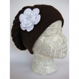 Skullies & Beanies Winter Hat for Women Slouchy Beret Hat Cable Knit Beanie M190 - Brown - CU11B3X48WB $9.62