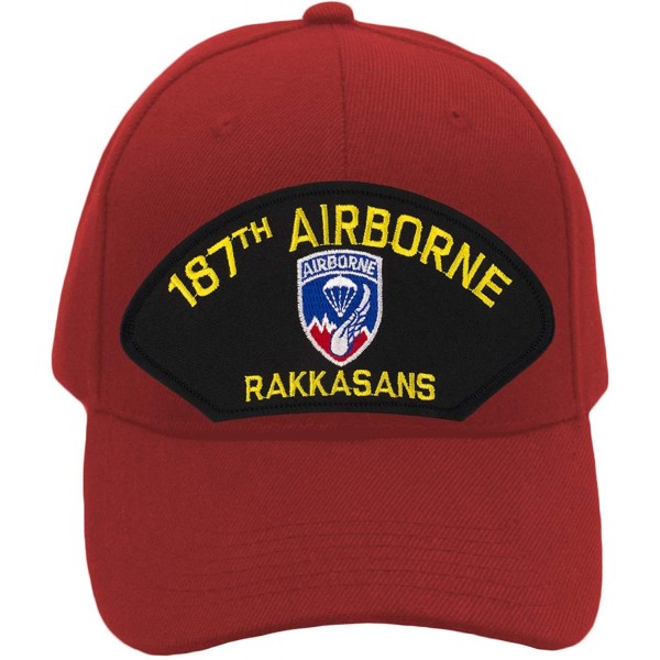 Baseball Caps 187th Airborne Hat/Ballcap Adjustable One Size Fits Most - Red - C318KOSD6HC $21.70
