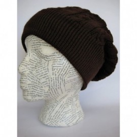 Skullies & Beanies Winter Hat for Women Slouchy Beret Hat Cable Knit Beanie M190 - Brown - CU11B3X48WB $23.26