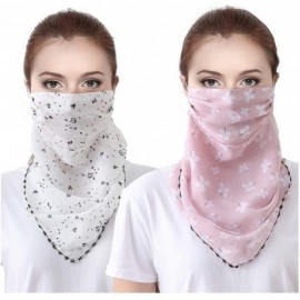 Balaclavas 2 or 4 Pack Women Sun Mask Face Scarf Chiffon Wrap Dust Shield Neck Gaiter UV Protection - Grey - CZ18KQYQIXH $14.23