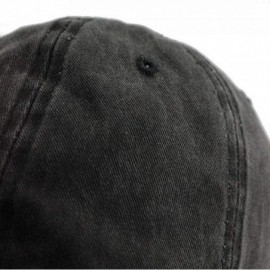Baseball Caps Camila Cabello Hats Adjustable Vintage Washed Denim Baseball Cap Casquette - Black - CF18TT82DZK $16.36