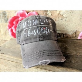 Baseball Caps Women's Mom Life Best Life Embroidered Baseball Cap - Grey/Customized - CX18CR5I2MN $32.53