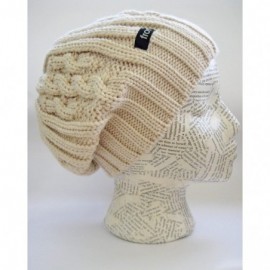 Skullies & Beanies Oversized Beret Chunky Knit Beanie M2013-359 - Beige - CO11E05WMEF $17.35