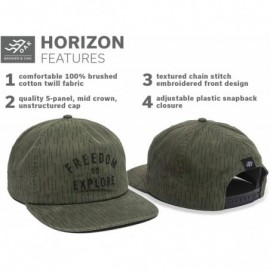 Baseball Caps Horizon Embroidered Logo Hat - Adjustable Baseball Cap w/Plastic Snapback Closure - Olive - CV18U5TE6X7 $27.18