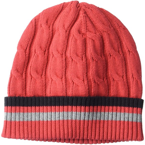 Skullies & Beanies Men's Soft Cotton Cable Knit Beanie - Bright Red - CF18SH9DRMS $11.35