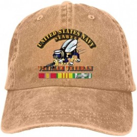 Baseball Caps Navy Seabee Vietnam Veteran Adjustable Baseball Caps Denim Hats Cowboy Sport Outdoor - Natural - CQ18S6XTK76 $2...