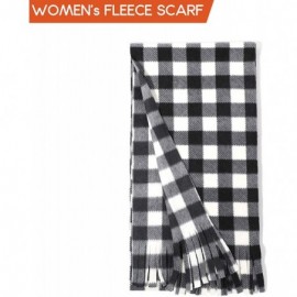 Skullies & Beanies Women Winter Fleece Beanie Gloves Scarf Set - Black Plaid - CI18A2X6DIC $14.10