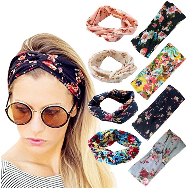 Headbands 8 Pack Women's Headbands Headwraps Hair Bands Bows Hair Accessories - ZA 8 Pack Printed - C418XAKUXXA $11.86