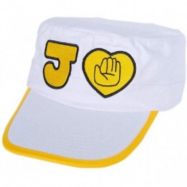 Skullies & Beanies JoJo's Bizarre Adventure Hat Jotaro Kujou Cosplay Cap Army Military Cap Black - White - C319833NI6L $20.66