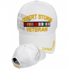 Baseball Caps Desert Storm Veteran Baseball Cap White Hat Army Air Force Marines Navy - C718ESLY5E8 $18.61
