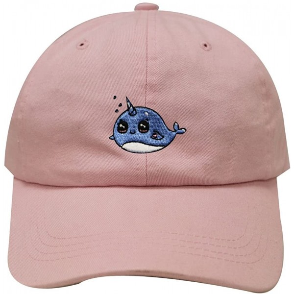 Baseball Caps Whale Unicorn Cotton Baseball Dad Cap - Pink - CC183XHSIG8 $24.15