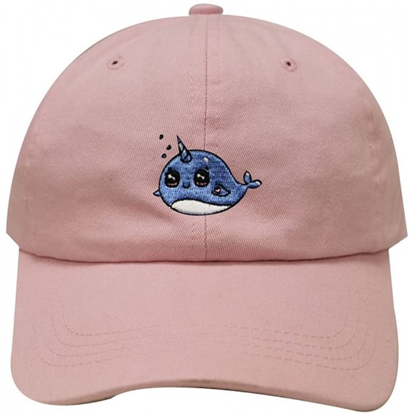 Baseball Caps Whale Unicorn Cotton Baseball Dad Cap - Pink - CC183XHSIG8 $11.29