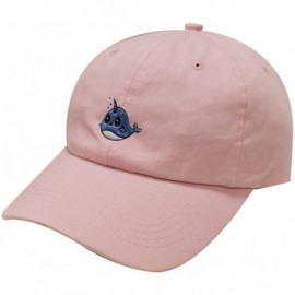 Baseball Caps Whale Unicorn Cotton Baseball Dad Cap - Pink - CC183XHSIG8 $24.15