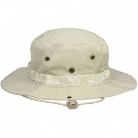 Bucket Hats Unisex Outdoor Boonie Hat Wide Brim Safari Fishing Military Cap Foldable UV Sun Protection Bucket Hat - Beige - C...