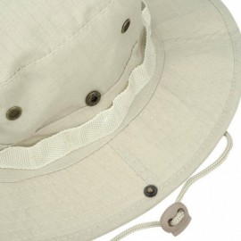 Bucket Hats Unisex Outdoor Boonie Hat Wide Brim Safari Fishing Military Cap Foldable UV Sun Protection Bucket Hat - Beige - C...