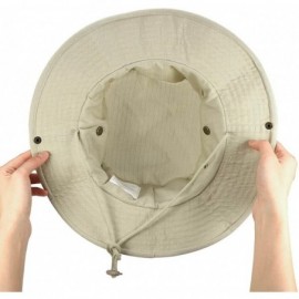 Bucket Hats Unisex Outdoor Boonie Hat Wide Brim Safari Fishing Military Cap Foldable UV Sun Protection Bucket Hat - Beige - C...