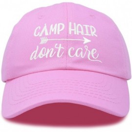 Baseball Caps Camp Hair Don't Care Hat Dad Cap 100% Cotton Lightweight - Light Pink - CA18S0463LC $10.93