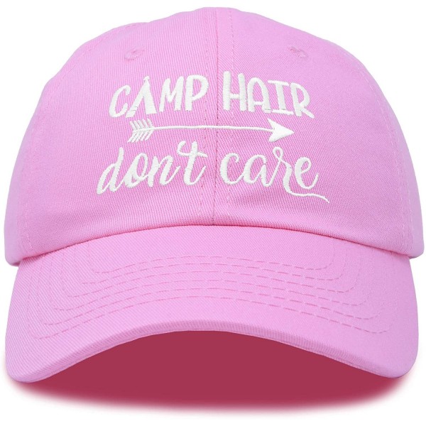 Baseball Caps Camp Hair Don't Care Hat Dad Cap 100% Cotton Lightweight - Light Pink - CA18S0463LC $10.93