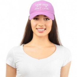 Baseball Caps Camp Hair Don't Care Hat Dad Cap 100% Cotton Lightweight - Light Pink - CA18S0463LC $10.93