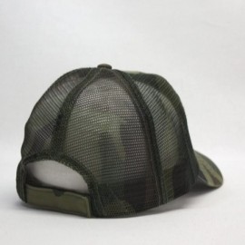 Baseball Caps Washed Cotton Unstructured Soft Mesh Adjustable Trucker Baseball Cap - Woodland Camo - CY188MSA02W $10.93