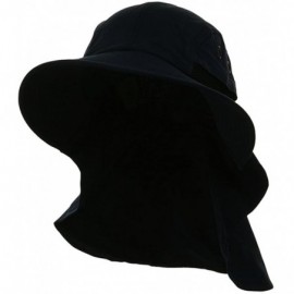 Sun Hats 4 Panel Large Bill Soft Bucket w/ Neck Flap Hat Sun Cap - Black - CG11LHJZBA3 $11.62