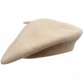 Berets Wool French Beret Hat for Women - Apricot - C818N8DA07C $14.53
