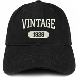 Baseball Caps Vintage 1928 Embroidered 92nd Birthday Relaxed Fitting Cotton Cap - Black - CW180ZLKR5M $18.66