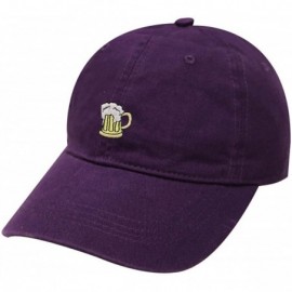 Baseball Caps Beer Small Embroidery Cotton Baseball Cap Multi Colors - Purple - C91827M5S0Z $14.46
