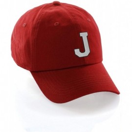 Baseball Caps Customized Letter Intial Baseball Hat A to Z Team Colors- Red Cap Black White - Letter J - CU18NMYWENZ $14.74