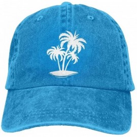 Baseball Caps Baseball Jeans Cap Palm Tree and Tropical Island-1 Men Women Golf Hats Adjustable Baseball Cap - Royalblue - CT...