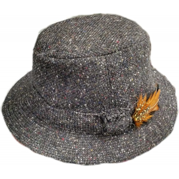 Fedoras Men's Donegal Tweed Original Irish Walking Hat - Charcoal Salt & Pepper - C912COGB729 $45.34