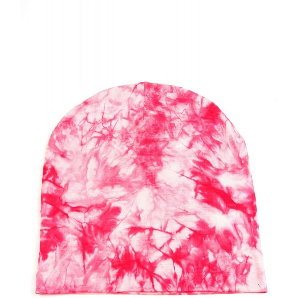 Skullies & Beanies 3 pcs. Bright Tie Dye Skull Cap Beanie 406HB - Pink - C811O31F0LX $9.42