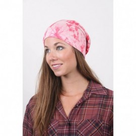 Skullies & Beanies 3 pcs. Bright Tie Dye Skull Cap Beanie 406HB - Pink - C811O31F0LX $9.42