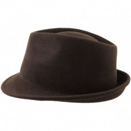 Fedoras Nude Felt Trilby Wool Felt Trilby Hat Packable Water Repellent - Marron - CR187DTXMEC $42.67