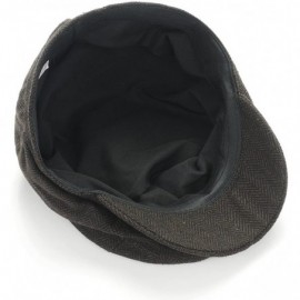 Newsboy Caps Gatsby Newsboy Hat Men Women Classic Herringbone Tweeb Flat Cap - C Brown - C9185Y0N7TI $15.88