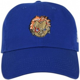 Baseball Caps Play Time Chucky Dad Hat Custom Embroidered Child's Play Dad Cap - Royal - CQ189SRQCAM $16.62